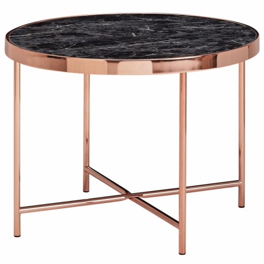 Odkládací stolek Kirst, 60 cm, černý mramor - 1