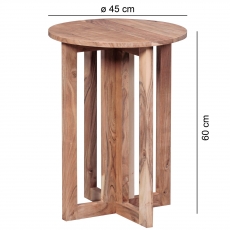 Odkládací stolek kulatý Mumbai, 45 cm, masiv akát - 3