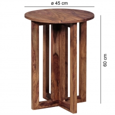 Odkládací stolek kulatý Mumbai, 45 cm, masiv Sheesham - 3