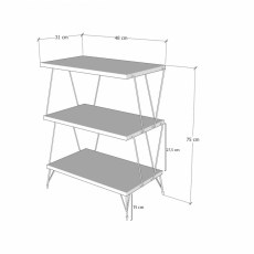 Odkládací stolek Lazandos, 75 cm, borovice - 4