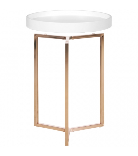 Odkládací stolek Lebron, 51 cm, bílá