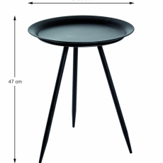 Odkládací stolek Lemra, 47 cm, černá - 3