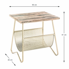 Odkládací stolek Lennie, 51 cm, zlatá  - 4