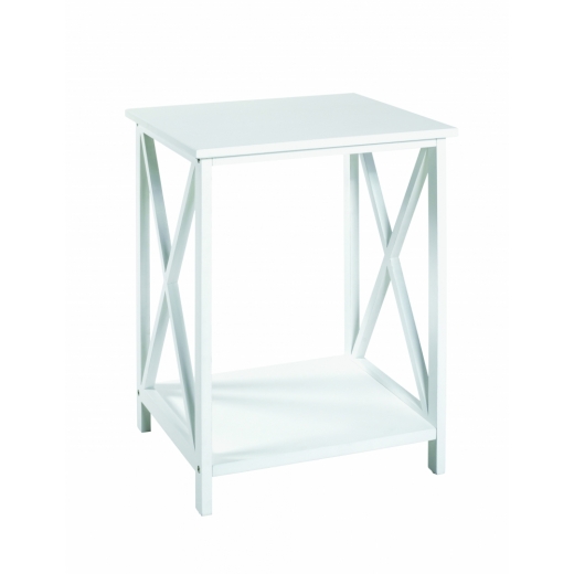 Odkládací stolek Lerinet, 44 cm, bílá - 1