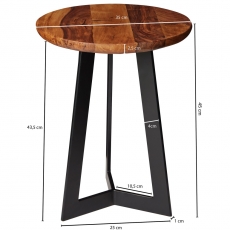 Odkládací stolek Linea, 45 cm, masiv Sheesham - 3