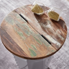Odkládací stolek Lisi, 50 cm, masiv mango / bílá - 5