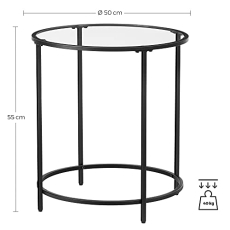 Odkládací stolek Luis, 50 cm, černá - 6