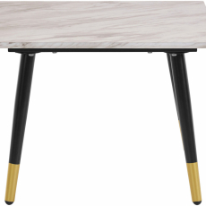 Odkládací stolek Matcha, 60 cm, mramor / bílá - 2