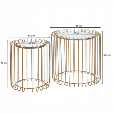Odkládací stolek Milen (SET2 ks), 46 cm, zlatá - 4