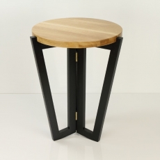 Odkládací stolek Mollen, 45 cm, černá/dub - 2