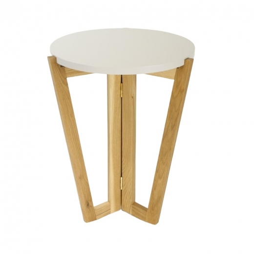 Odkládací stolek Mollen, 45 cm, dub/bílá - 1