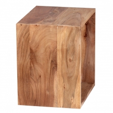 Odkládací stolek Mumbai cube, 43,5 cm, masiv akát - 2