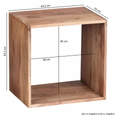 Odkládací stolek Mumbai cube, 43,5 cm, masiv akát - 3