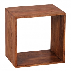 Odkládací stolek Mumbai cube, 43,5 cm, masiv Sheesham