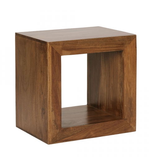 Odkládací stolek Mumbai cube, 44 cm, masiv Sheesham