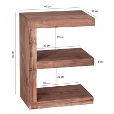 Odkládací stolek Mumbai E-cube, 60 cm, masiv akát - 3