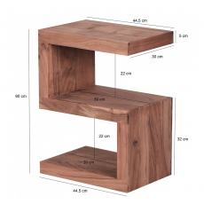 Odkládací stolek Mumbai S-cube, 60 cm, masiv akát - 3