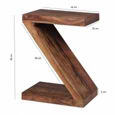 Odkládací stolek Mumbai Z-cube, 59 cm, masiv Sheesham - 3