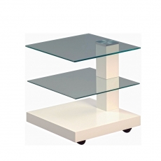 Odkládací stolek na kolečkách Elena, 40 cm, bílá - 1