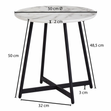 Odkládací stolek Narn, 50 cm, sv.mramor - 4