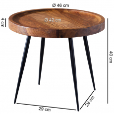 Odkládací stolek Nerve, 40 cm, sheesham - 4