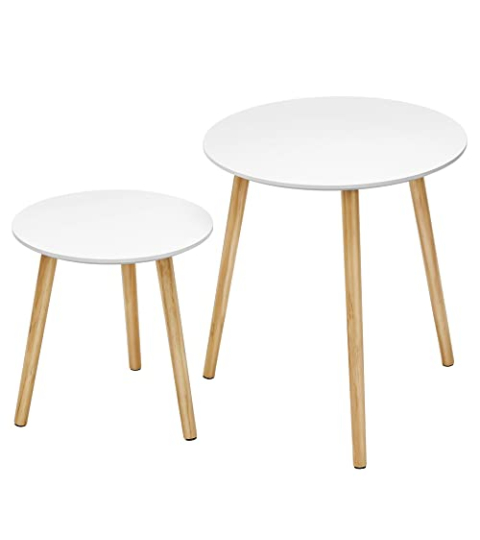 Odkládací stolek Nesty (SET 2 ks), 45 cm, bílá