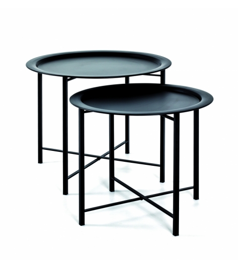 Odkládací stolek Nordic (SADA 2 ks), 49 cm, černá