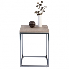 Odkládací stolek Olaf, 40 cm, beton/chrom - 3