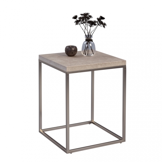Odkládací stolek Olaf, 40 cm, beton/nerez - 1