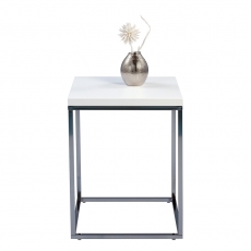 Odkládací stolek Olaf, 40 cm, bílá/chrom - 3