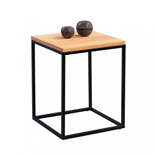 Odkládací stolek Olaf, 40 cm, buk/černá - 1