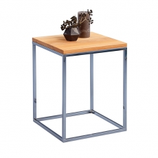 Odkládací stolek Olaf, 40 cm, buk/chrom - 1