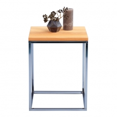 Odkládací stolek Olaf, 40 cm, buk/chrom - 2