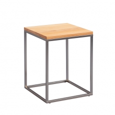Odkládací stolek Olaf, 40 cm, buk/nerez - 1