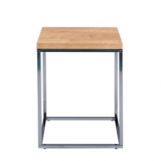 Odkládací stolek Olaf, 40 cm, dub/chrom - 4