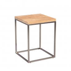 Odkládací stolek Olaf, 40 cm, dub/nerez - 4