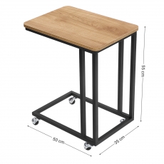 Odkládací stolek Pelo, 60 cm, dub / černá - 4