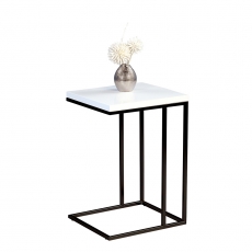 Odkládací stolek Ragnar, 43 cm, bílá/černá - 1