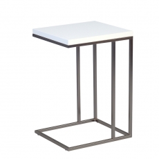 Odkládací stolek Ragnar, 43 cm, bílá/nerez - 2