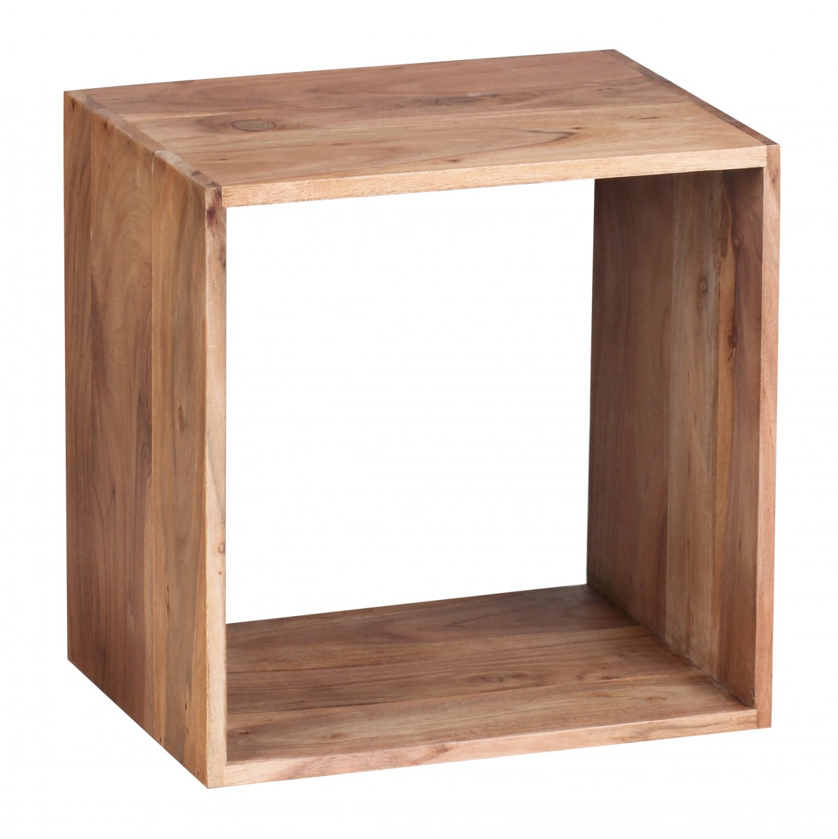 Odkládací stolek / regál Mumbai cube, 43,5 cm, masiv akát