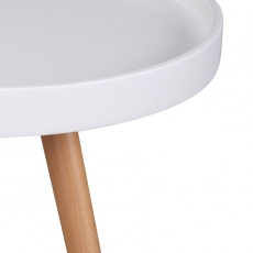Odkládací stolek Scanio, 50 cm, bílá/buk - 4