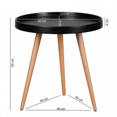 Odkládací stolek Scanio, 50 cm, černá/buk - 3