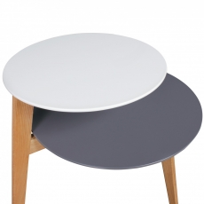 Odkládací stolek Scanio s 2 úrovněmi, 61 cm, bílá/šedá - 6