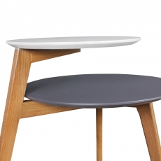 Odkládací stolek Scanio s 2 úrovněmi, 61 cm, bílá/šedá - 5