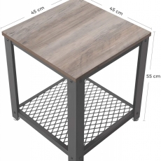 Odkládací stolek Shaggy, 55 cm, šedá / černá - 4