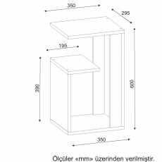 Odkládací stolek Sister, 60 cm, bílá - 4