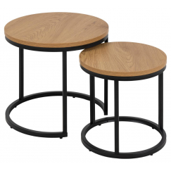 Odkládací stolek Spiro (SET 2 ks), divoký dub