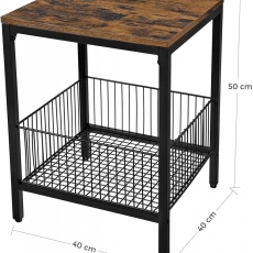 Odkládací stolek Stella, 50 cm, hnědá / černá - 7
