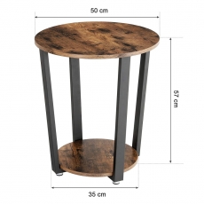 Odkládací stolek Stella, 57 cm, hnědá / černá - 6