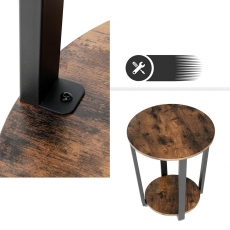 Odkládací stolek Stella, 57 cm, hnědá / černá - 8
